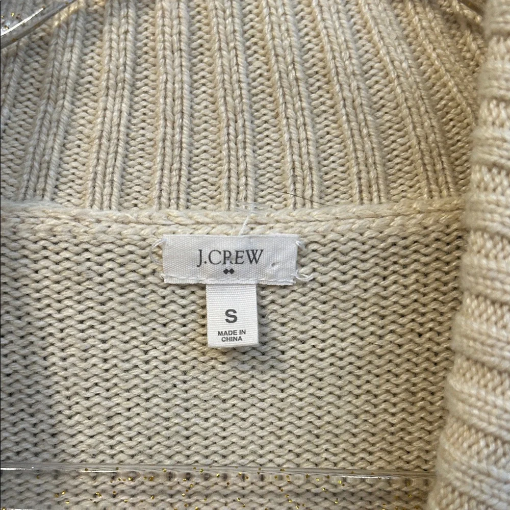 Vintage J. Crew Cream Wool Cashmere Viscose Shawl Collar Cardigan Small